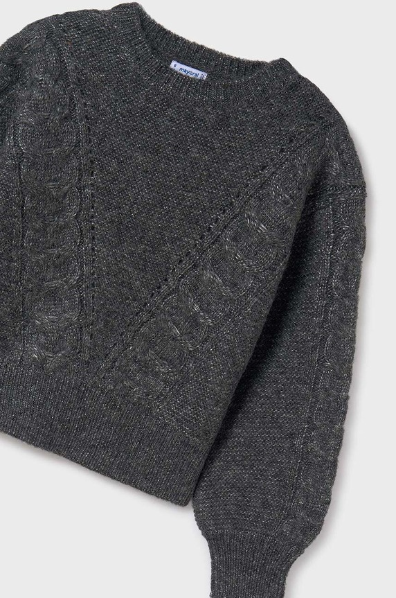 Mayoral sweter z domieszką wełny dziecięcy 7310.8G.Junior.9BYH szary AW24