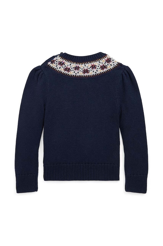Момиче Детски памучен пуловер Polo Ralph Lauren 312950806001 тъмносин