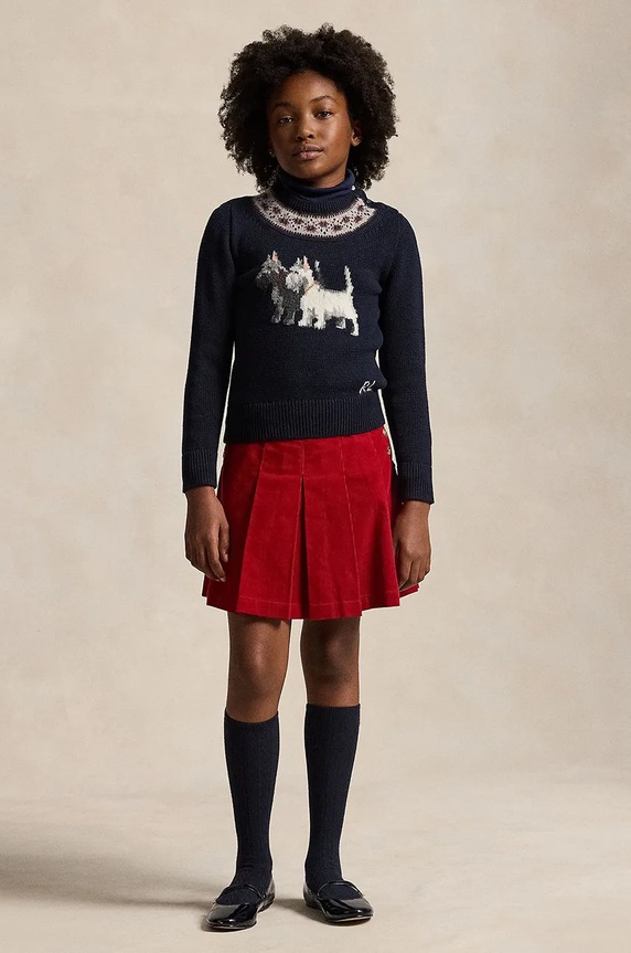 Polo Ralph Lauren pulover de bumbac pentru copii 313950806001 bleumarin