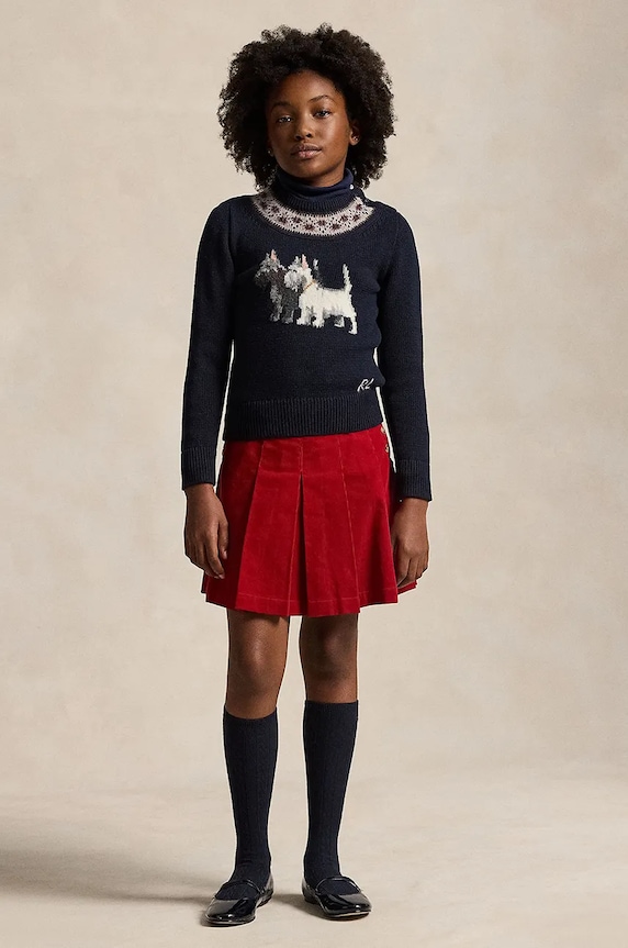 Polo Ralph Lauren pulover de bumbac pentru copii 313950806001 bleumarin