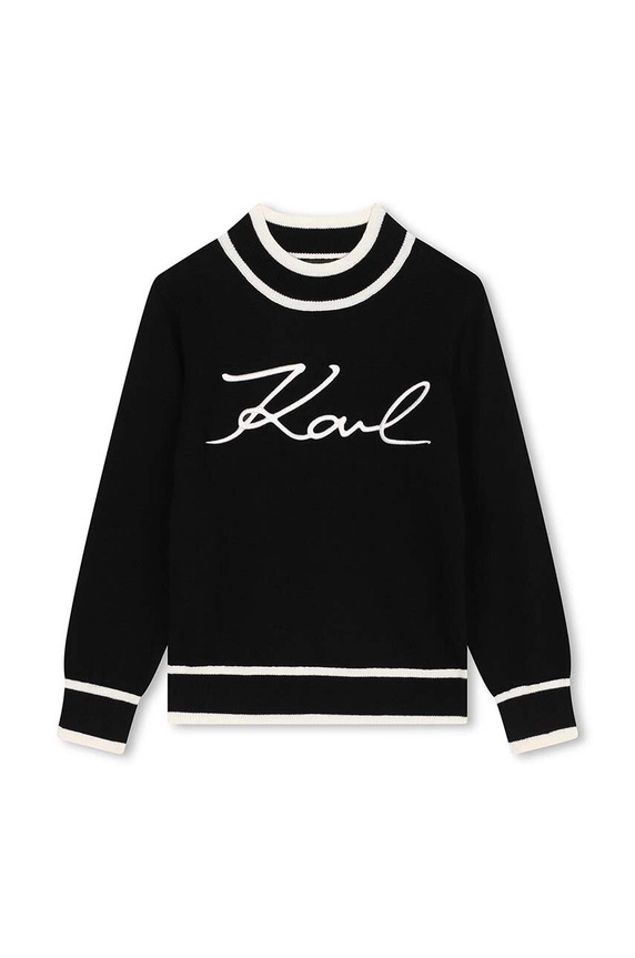 Karl Lagerfeld sweter z domieszką kaszmiru dziecięcy Z30218.114.150 czarny AW24