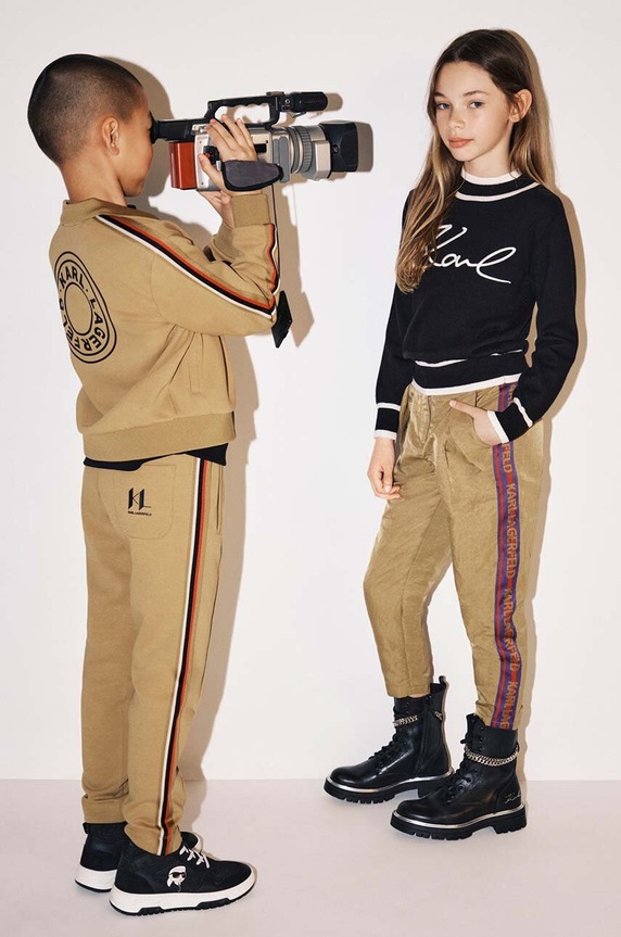 Karl Lagerfeld sweter z domieszką kaszmiru dziecięcy Z30218.114.150 czarny