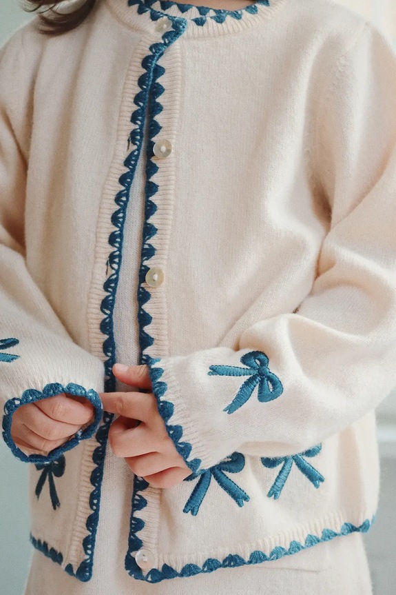 Detský vlnený kardigan Konges Sløjd COLLETTE KNIT CARDIGAN vlna béžová KS101934