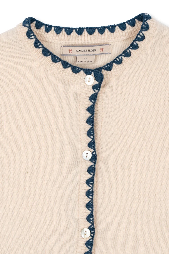 Detský vlnený kardigan Konges Sløjd COLLETTE KNIT CARDIGAN béžová KS101934