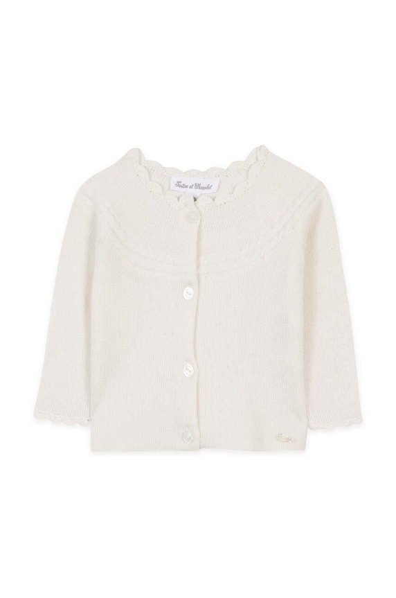 Tartine et Chocolat cardigan din amestec de lână pentru bebeluși TZ18000 bej AW24