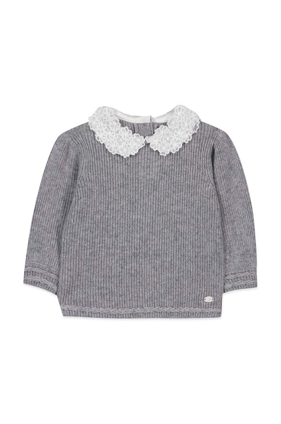 Παιδικό πουλόβερ από μείγμα μαλλιού Tartine et Chocolat με μείγμα μαλλιού γκρί TZ18151.67.74