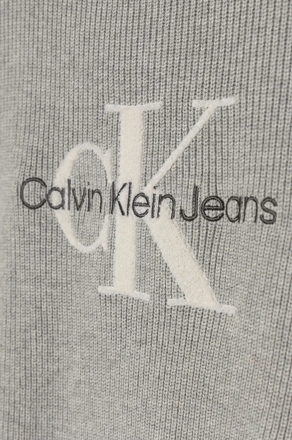 Момиче Детски памучен пуловер Calvin Klein Jeans IG0IG02647.9BYH. сив