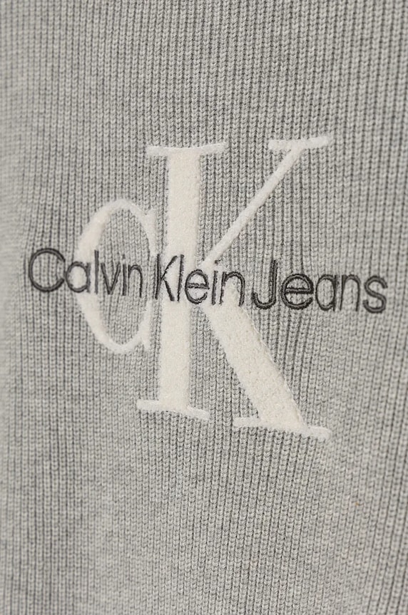 Момиче Детски памучен пуловер Calvin Klein Jeans IG0IG02647.9BYH. сив
