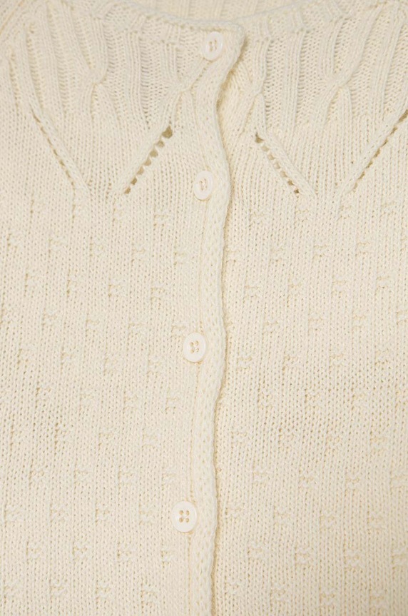 Fete United Colors of Benetton cardigan cu amestec de lână pentru copii 1076G500J.P.Seasonal bej
