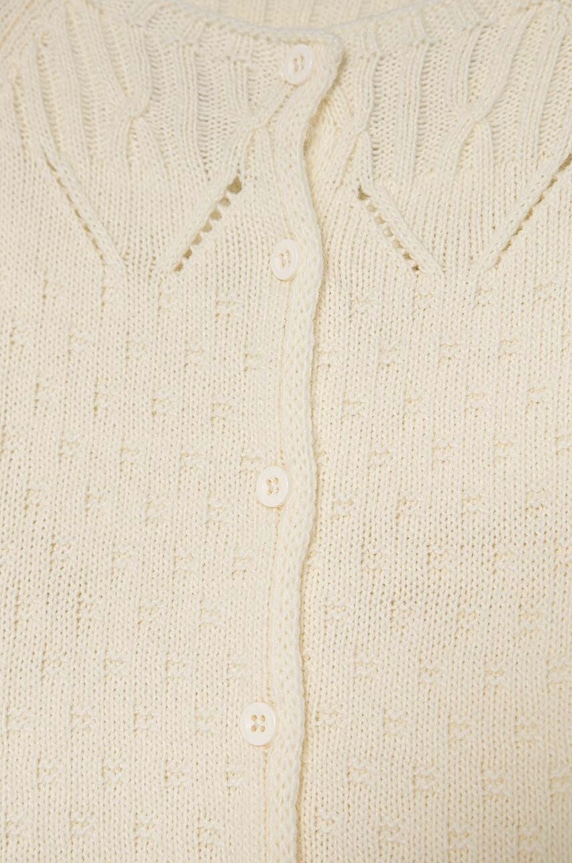 Fete United Colors of Benetton cardigan cu amestec de lână pentru copii 1076G500J.P.Seasonal bej