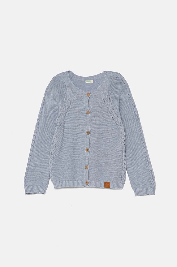 United Colors of Benetton cardigan din amestec de lână pentru bebeluși melanj albastru 1032A500T.W.Seasonal