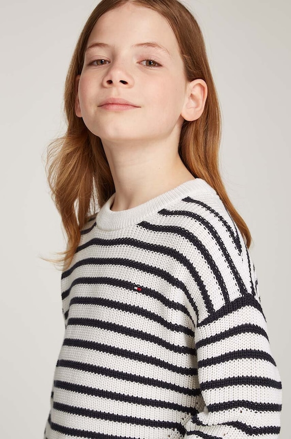 Tommy Hilfiger gyerek pamut pulóver KG0KG08504.9BYH.104.122 bézs