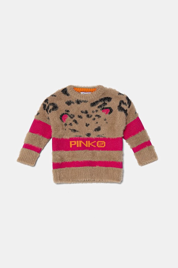 Pinko Up sweter dziecięcy pozostałe beżowy F4PIBGJP128