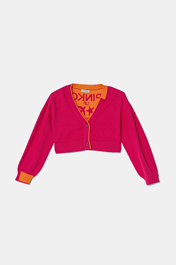 Pinko Up cardigan copii cu modele roz F4PIJGCA086
