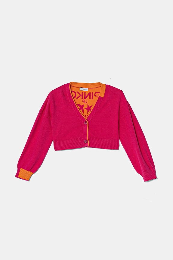 Pinko Up cardigan copii cu modele roz F4PIJGCA086