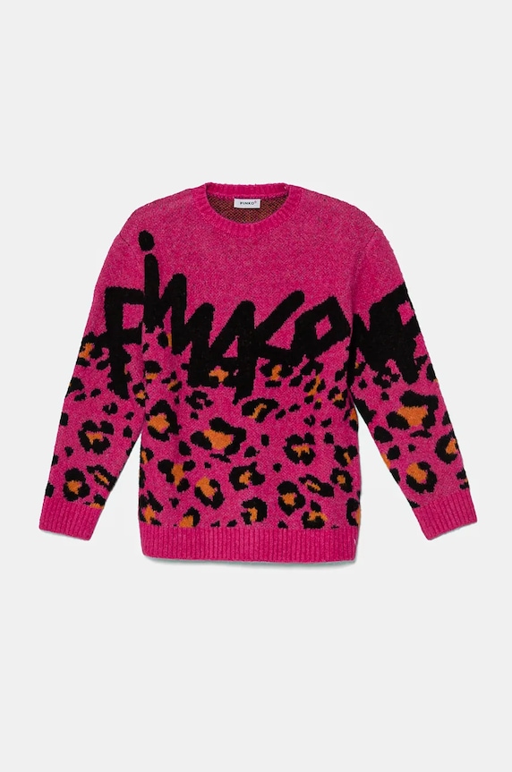 Pinko Up pulover copii cu modele roz F4PIJGJP043