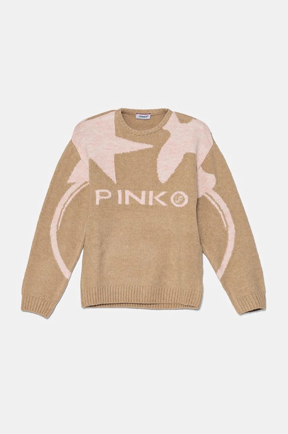 Pinko Up sweter dziecięcy pozostałe beżowy F4PIJGJP079