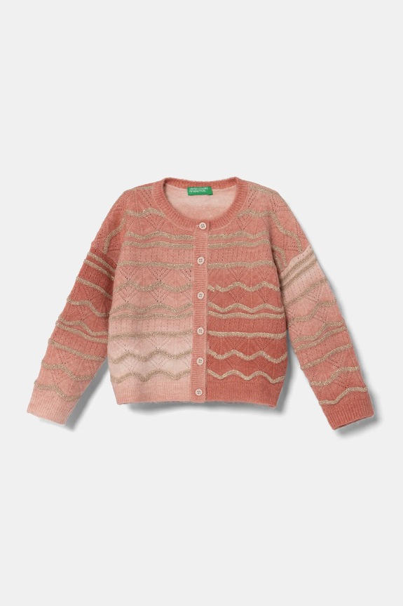 United Colors of Benetton pulover copii cu modele roz 18BXG500L.P.Seasonal