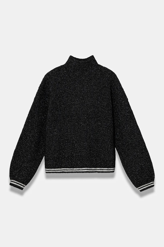 United Colors of Benetton pulover pentru copii din amestec de lana cu modele negru 1EWBC200L.G.Seasonal