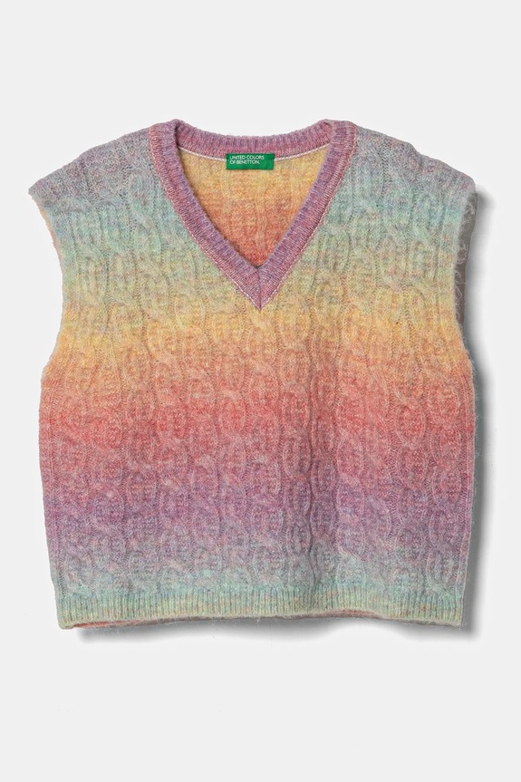 Detský sveter United Colors of Benetton s prímesou vlny viacfarebná 18N3C400K.G.Seasonal