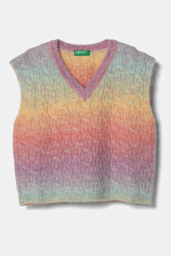 Detský sveter United Colors of Benetton s prímesou vlny viacfarebná 18N3C400K.G.Seasonal