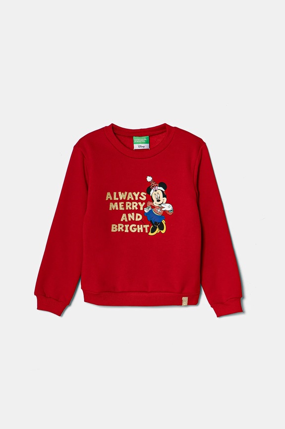 United Colors of Benetton bluza copii x Disney print rosu 3J73G10GO.P.Seasonal