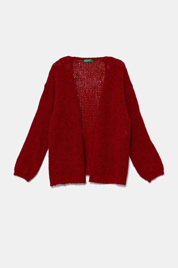 Kardigán s prímesou vlny United Colors of Benetton s prímesou vlny červená 136QC601M.G.Seasonal