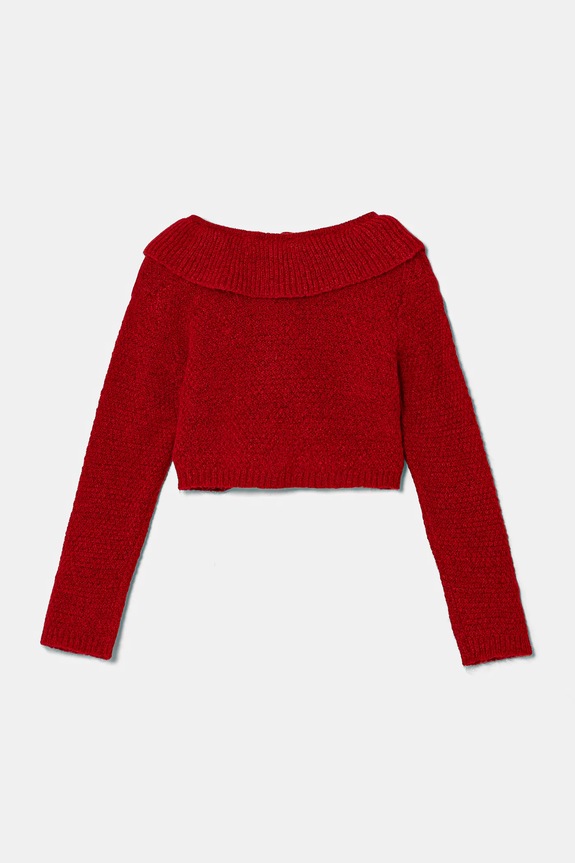 United Colors of Benetton cardigan cu amestec de lână pentru copii 106QG500N.P.Seasonal rosu AW24