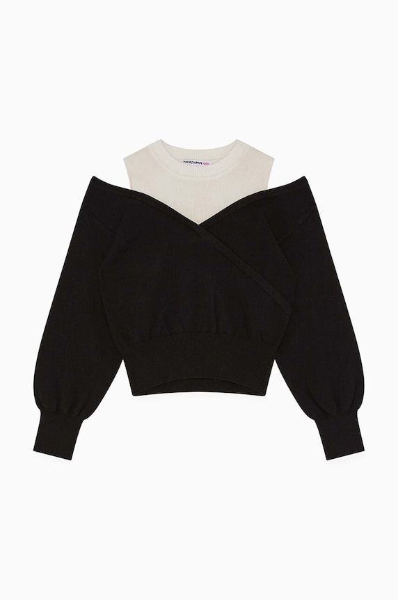 Детски пуловер Patrizia Pepe K204 7K0042 черен AW24