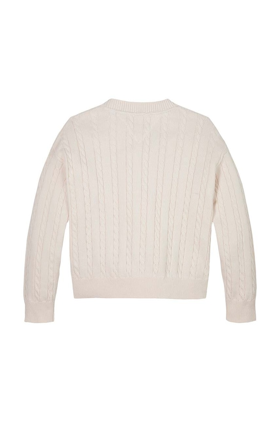 Dziewczynka Tommy Hilfiger sweter bawełniany dziecięcy KG0KG08547.9BYH.128.176 beżowy