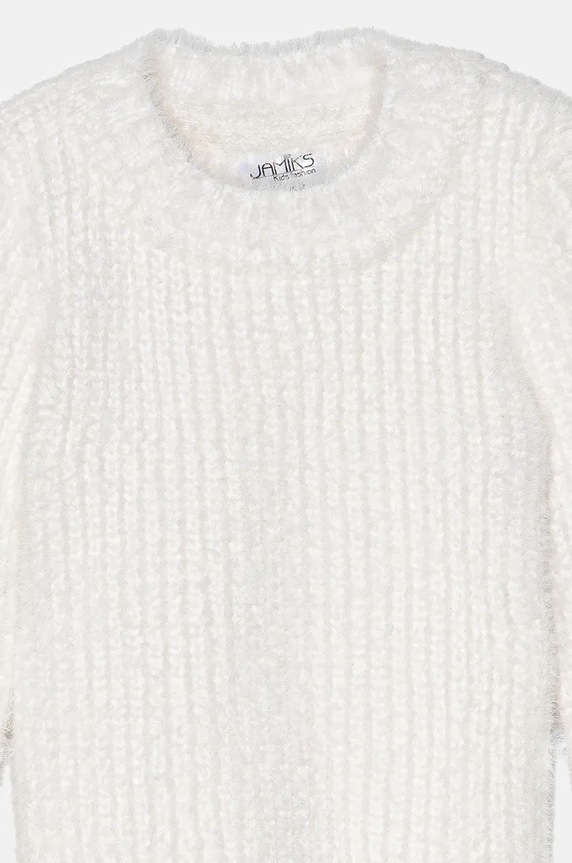 Κοριτσίστικα Παιδικό πουλόβερ από μείγμα μαλλιού Jamiks RIGNOR RIGNOR.Sweterek.JZH391 λευκό