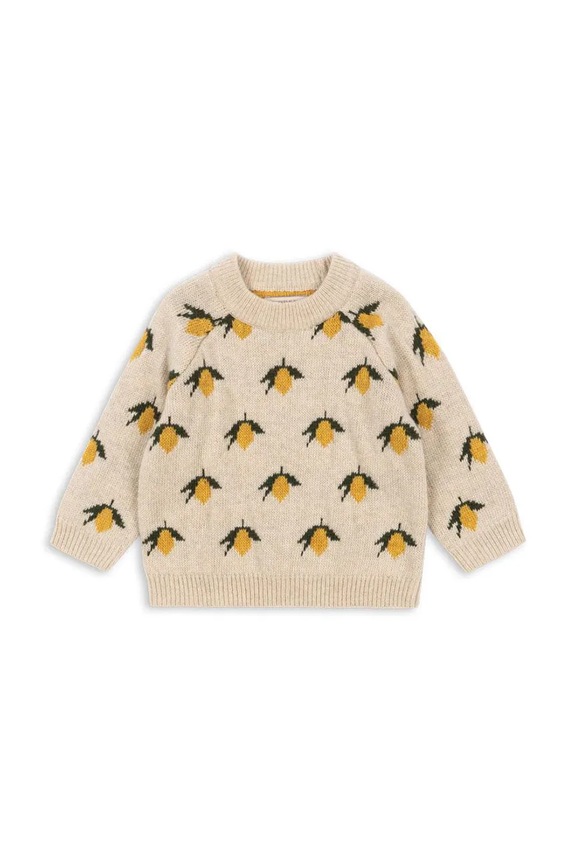 Konges Sløjd sweter wełniany dziecięcy BELOU LEMON KNIT BLOUSE wełna szary KS101427