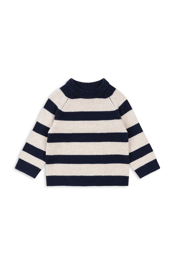 Dětský vlněný svetr Konges Sløjd VITU KNIT BLOUSE vlna námořnická modř KS101728