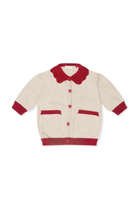 That's mine cardigan din bumbac pentru copii Felizia 128721 bej AW24