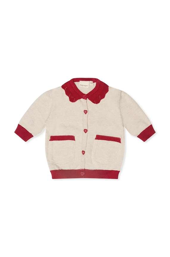 That's mine cardigan din bumbac pentru copii Felizia 128721 bej AW24