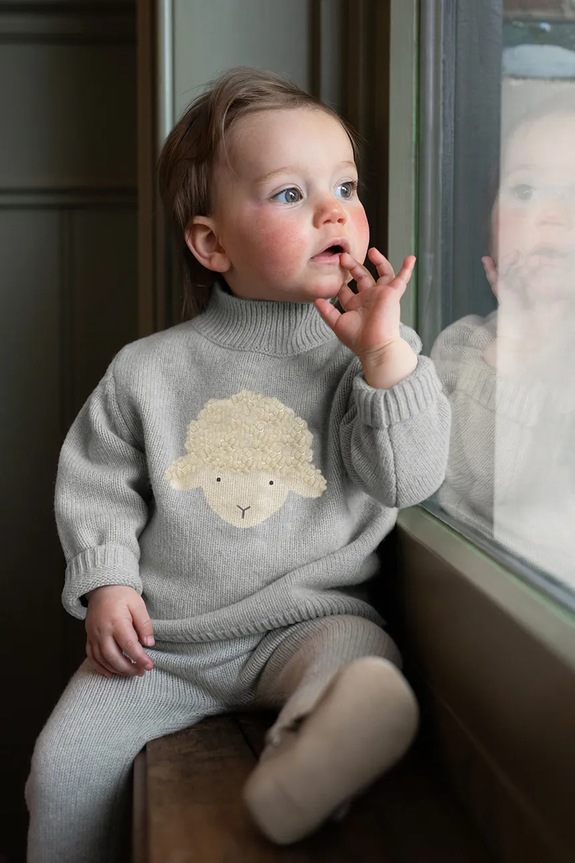 Παιδικό μάλλινο πουλόβερ Donsje Denn Merino Wool Sweater Lammy 4083504.98.128 γκρί