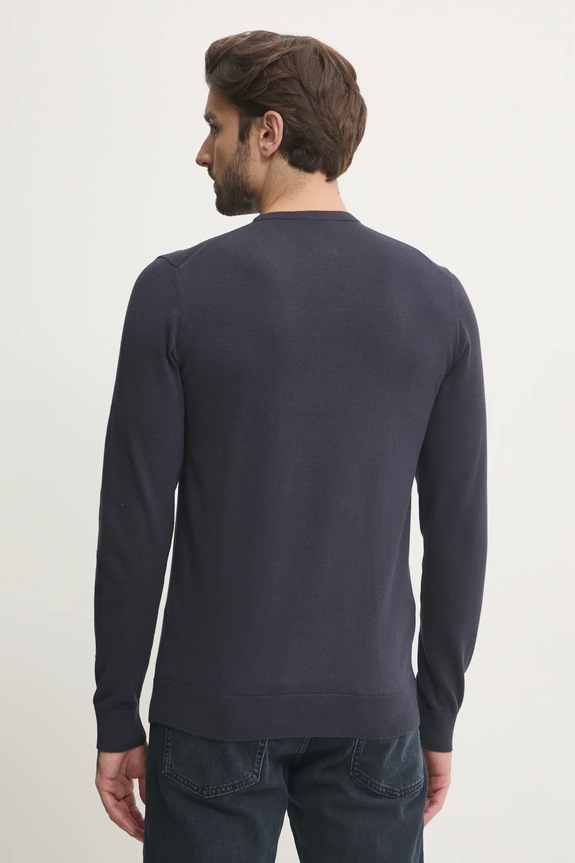 Oblečenie Sveter s prímesou hodvábu Calvin Klein K10K113549 tmavomodrá