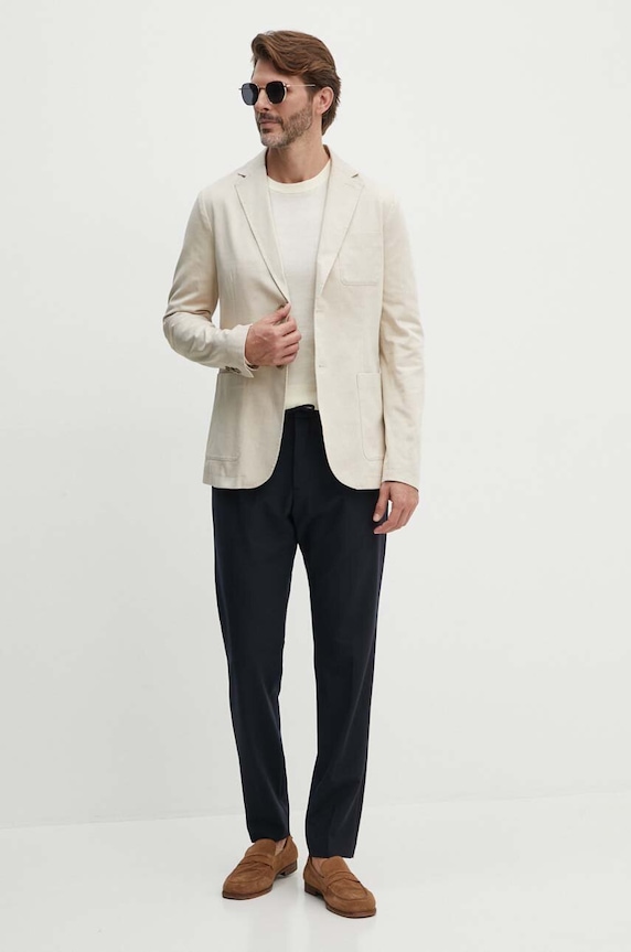 Vlnený sveter Tommy Hilfiger MW0MW33128 béžová AW24