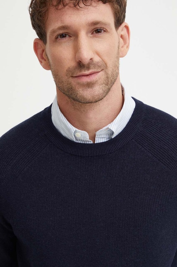 Πουλόβερ με προσθήκη μαλλιού BOSS σκούρο μπλε 50519610
