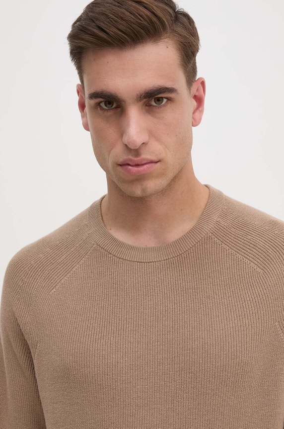 Pulover s dodatkom vune BOSS bež 50519610