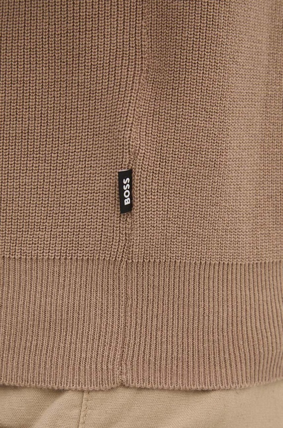 Pulover s dodatkom vune BOSS 50519610 bež