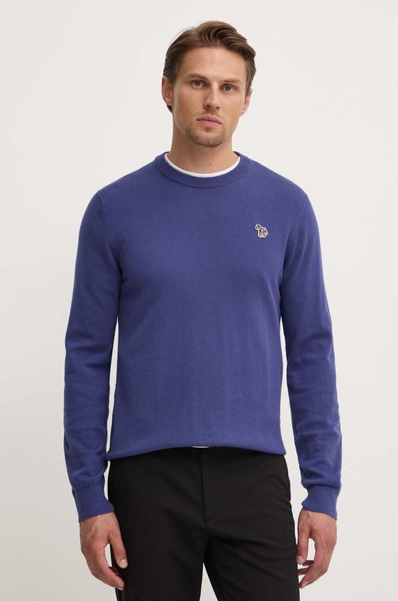 PS Paul Smith maglione in cotone a maglia fine blu M2R.200YZ.L21858