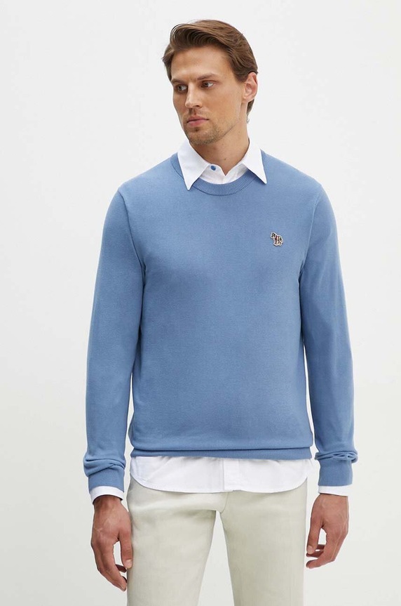 PS Paul Smith sweter bawełniany bawełna niebieski M2R.200YZ.L21858