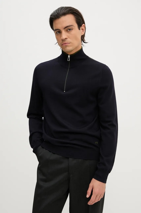 PS Paul Smith pulover de lana subtiri bleumarin M2R.203Y.N21861