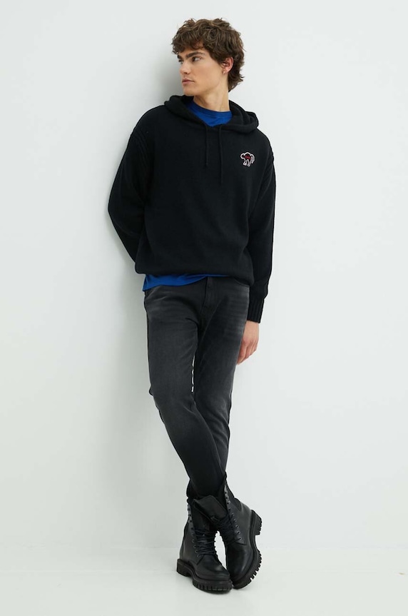 HUGO pulover din amestec de lana 50516626 negru AW24