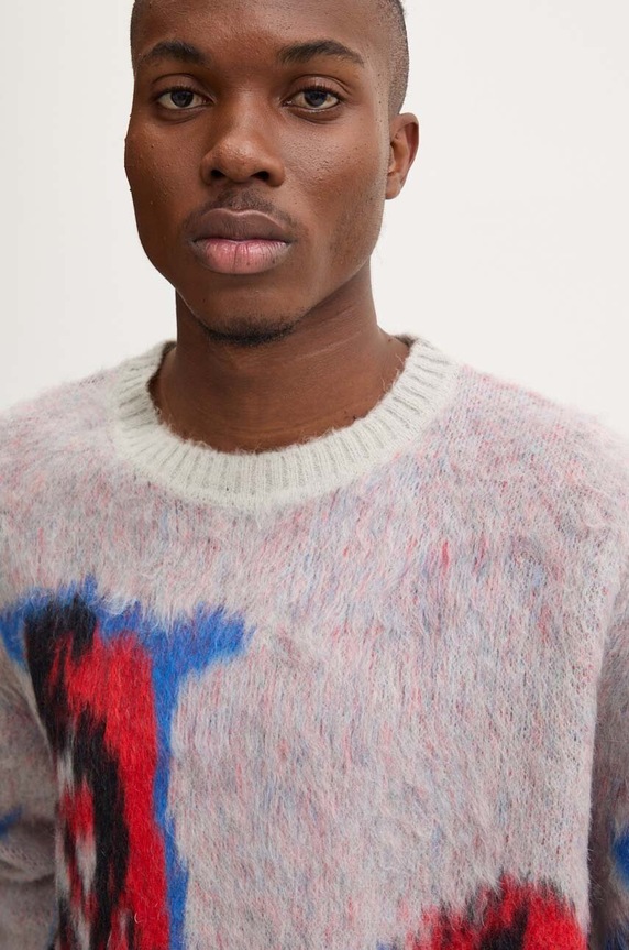 MSGM sweter z domieszką moheru 3740MM217.247580 szary AW24