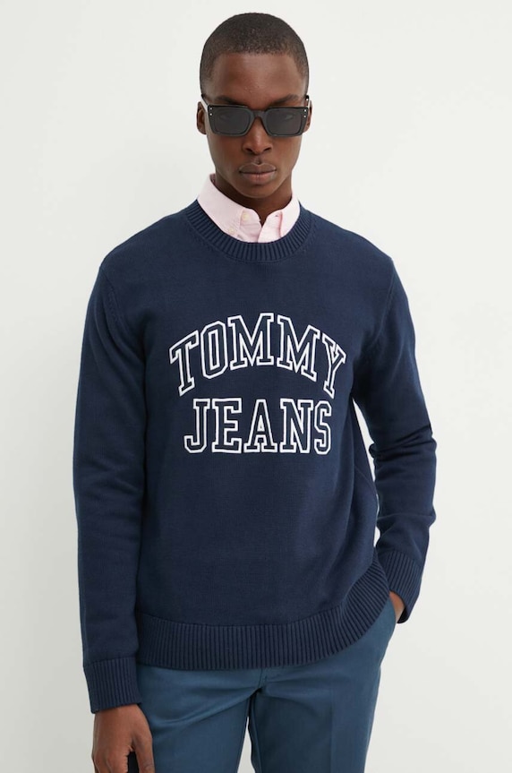 Sveter Tommy Jeans bavlna tmavomodrá DM0DM19178