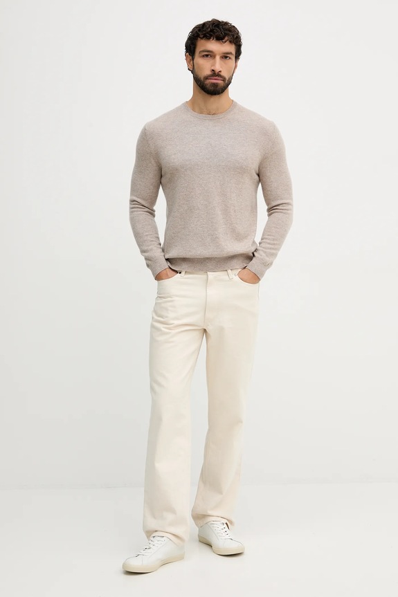 United Colors of Benetton sweter wełniany 1002U1G34 brązowy AW25