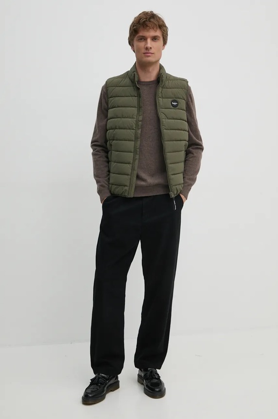 United Colors of Benetton sweter wełniany 1002U1G34 brązowy AW25