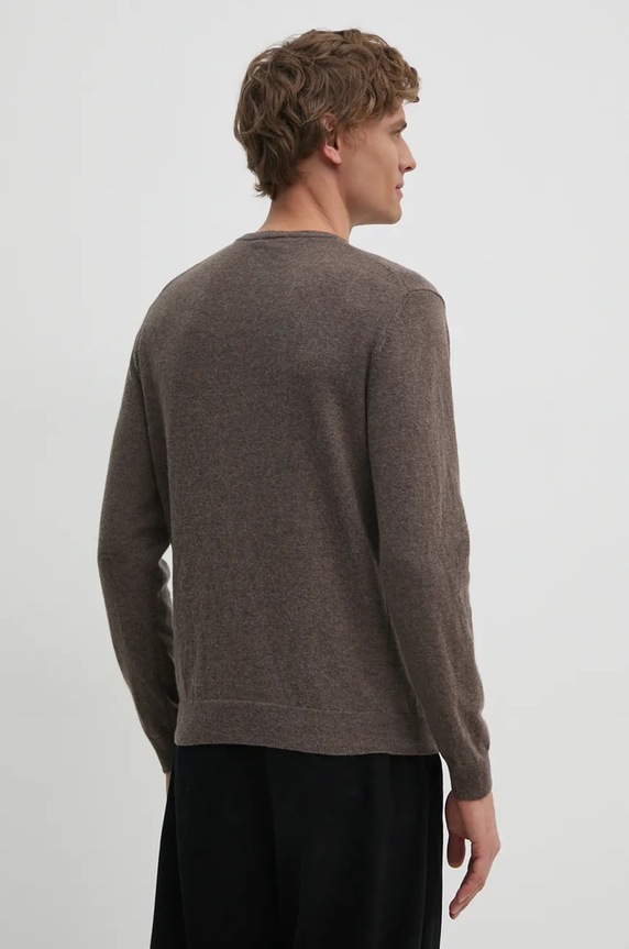 Odzież United Colors of Benetton sweter wełniany 1002U1G34 brązowy